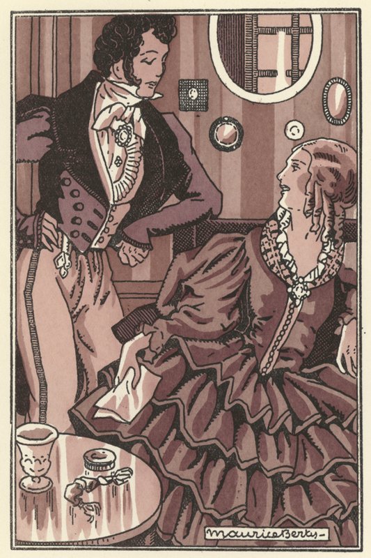 Ilustração para Cenas de la Vie de Boheme de Henri Murger (litho) de Maurice Berty