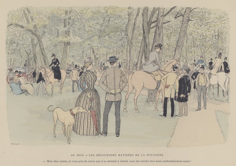 Ilustração para Paris Brillant (cor litho) de Maurice Charles Mathieu Bonvoisin