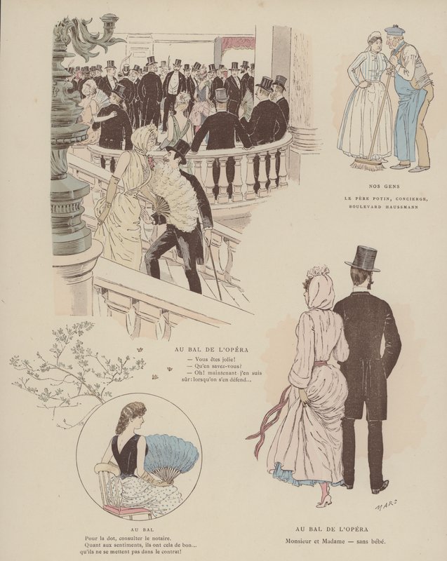 Ilustração para Paris Brillant (cor litho) de Maurice Charles Mathieu Bonvoisin