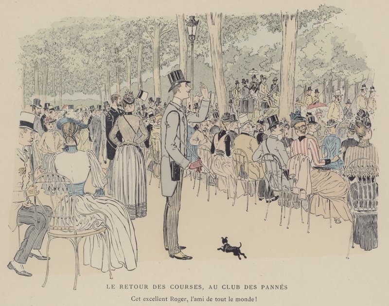 Ilustração para Paris Brillant (cor litho) de Maurice Charles Mathieu Bonvoisin