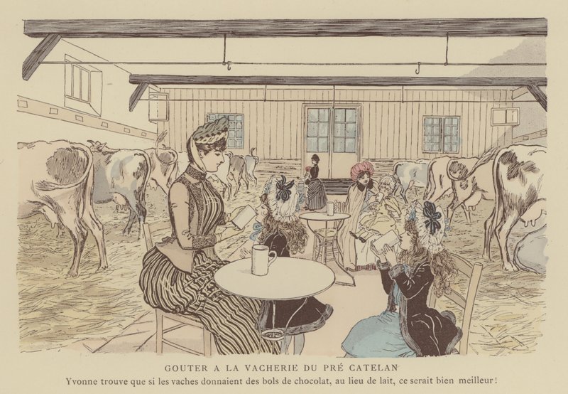 Ilustração para Paris Brillant (cor litho) de Maurice Charles Mathieu Bonvoisin