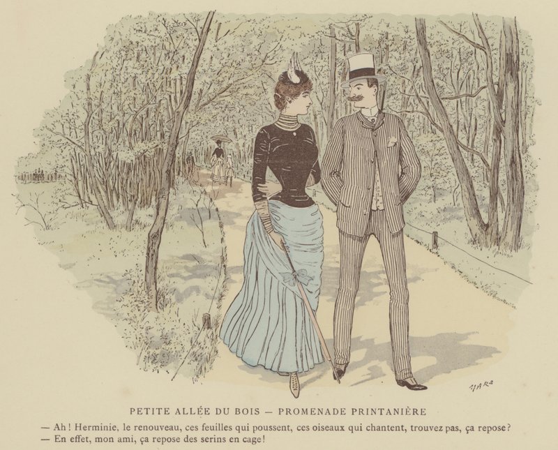 Ilustração para Paris Brillant (cor litho) de Maurice Charles Mathieu Bonvoisin