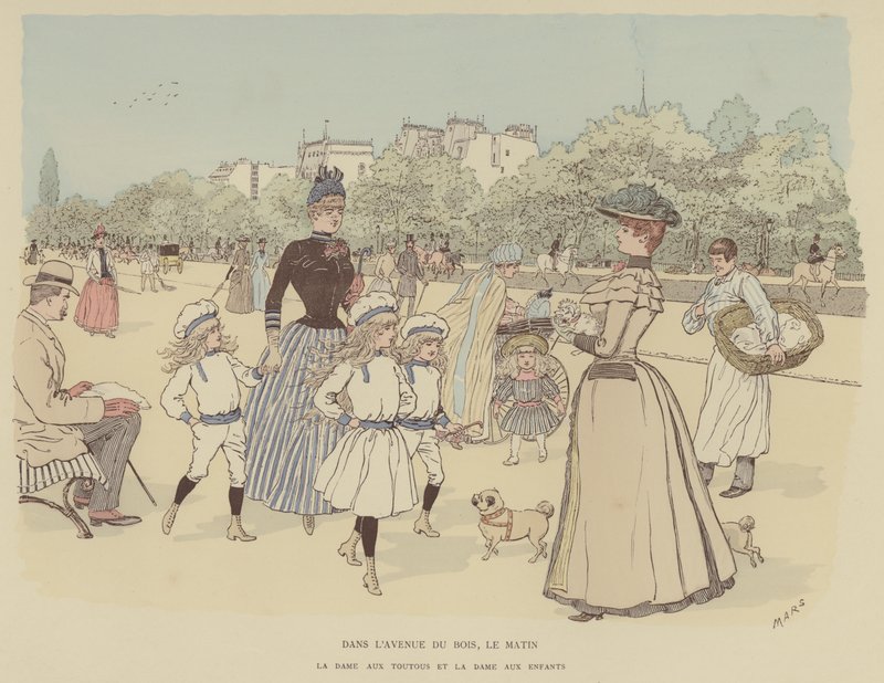 Ilustração para Paris Brillant (cor litho) de Maurice Charles Mathieu Bonvoisin