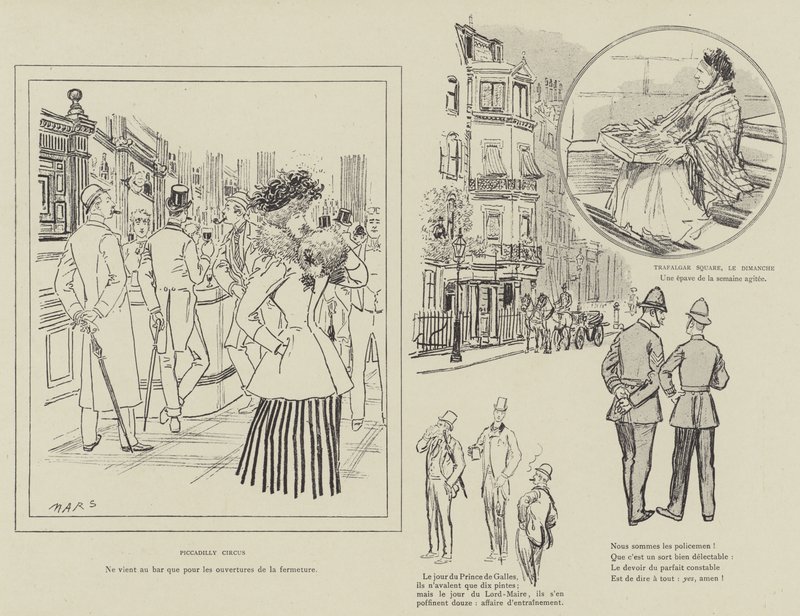 Ilustração para a vida de Londres por Marte de Maurice Charles Mathieu Bonvoisin
