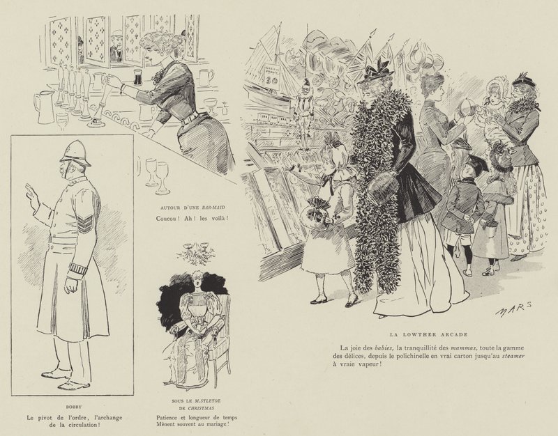 Ilustração para a vida de Londres por Marte de Maurice Charles Mathieu Bonvoisin