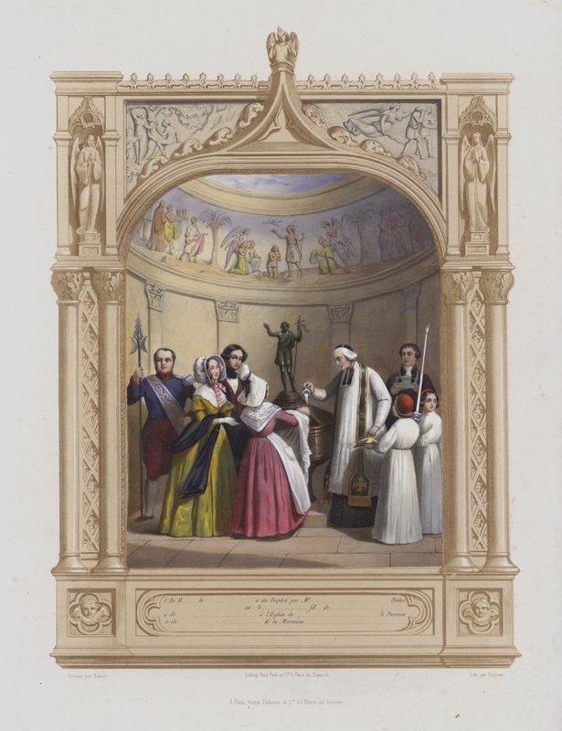 Baptismo (aquatint) de Maurice Leloir