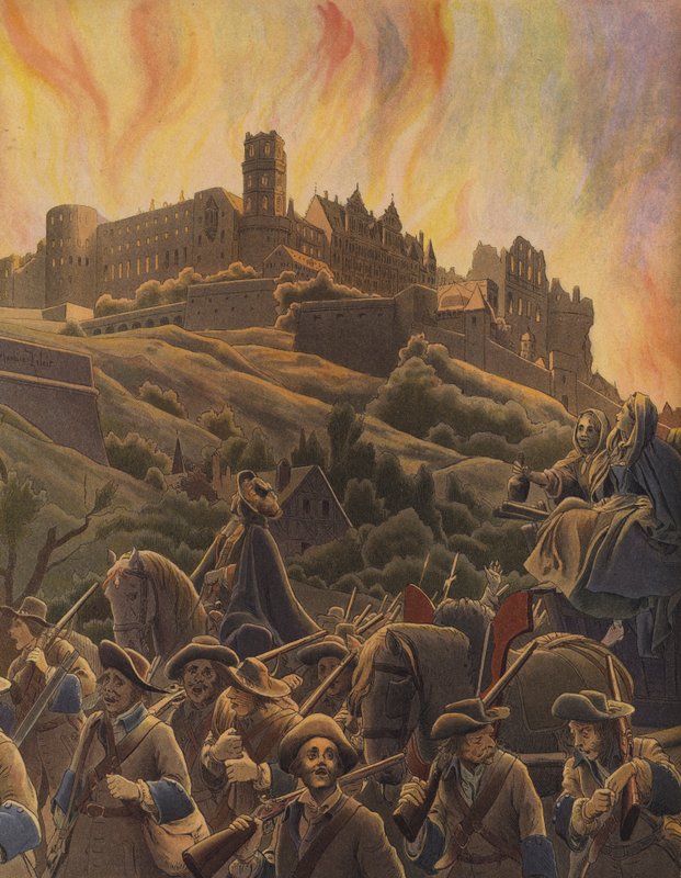 Queima do castelo de Heidelberg de Maurice Leloir