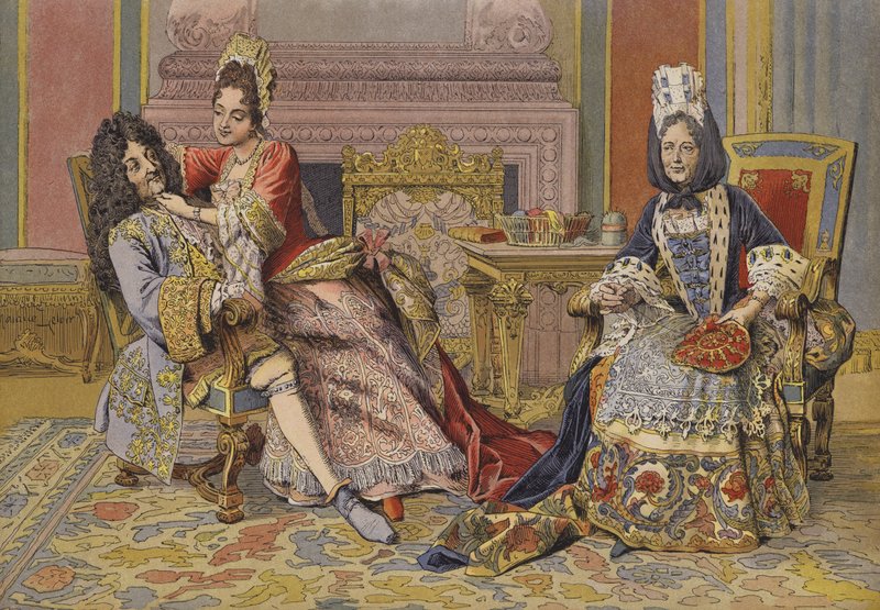 Familiaridade da Duquesa da Borgonha com o rei Luís XIV de Maurice Leloir