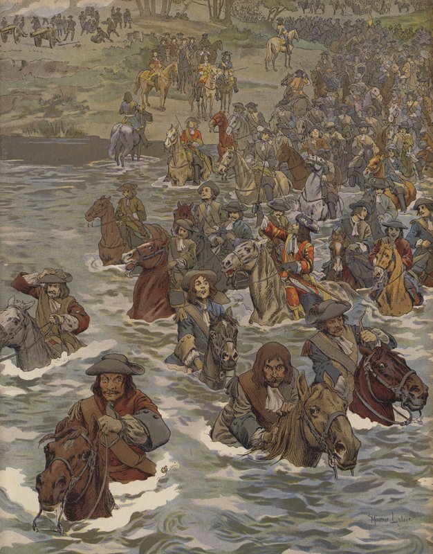 Exército Francês cruzando o Reno de Maurice Leloir