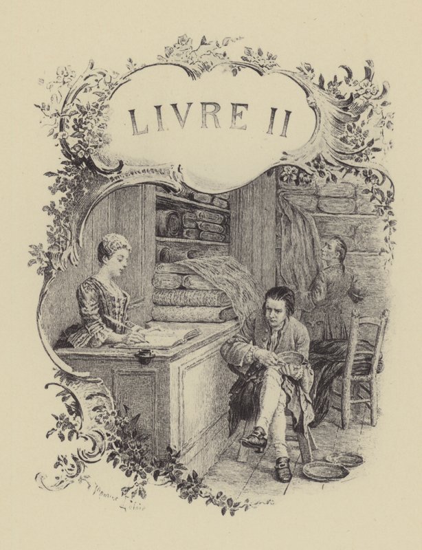 Ilustração para o Livro II de Les Confessions de Jean-Jacques Rousseau (gravura) de Maurice Leloir
