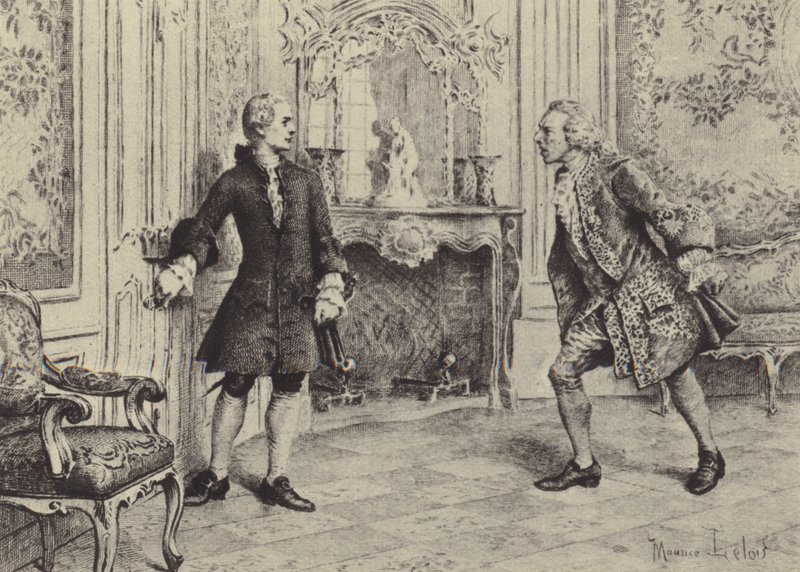 Ilustração para o Livro VII de Les Confessions de Jean-Jacques Rousseau (gravura) de Maurice Leloir