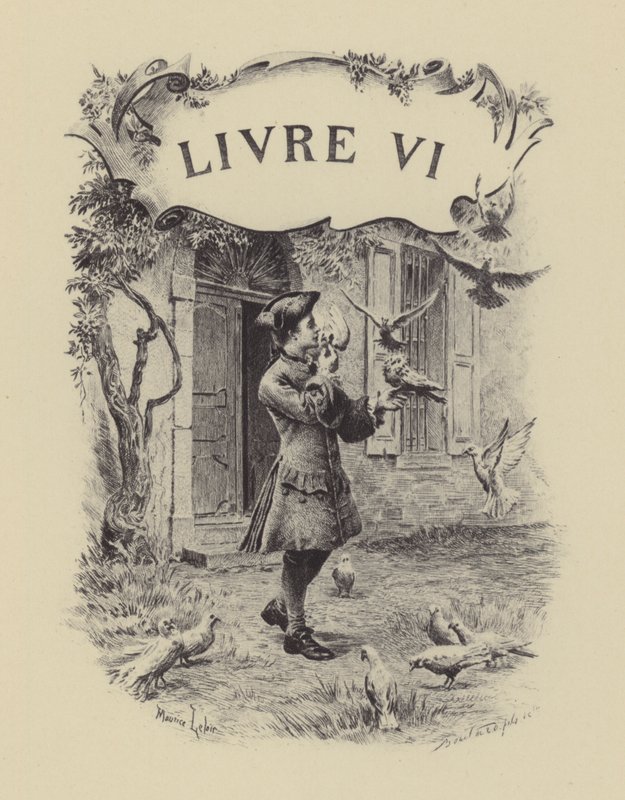 Ilustração para o Livro VI de Les Confessions de Jean-Jacques Rousseau (gravura) de Maurice Leloir