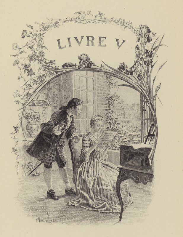 Ilustração para o Livro V de Les Confessions de Jean-Jacques Rousseau (gravura) de Maurice Leloir
