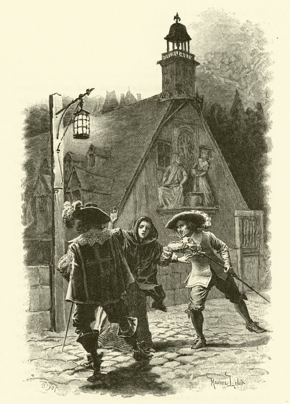 Ilustração para Os Três Mosqueteiros (gravura) de Maurice Leloir