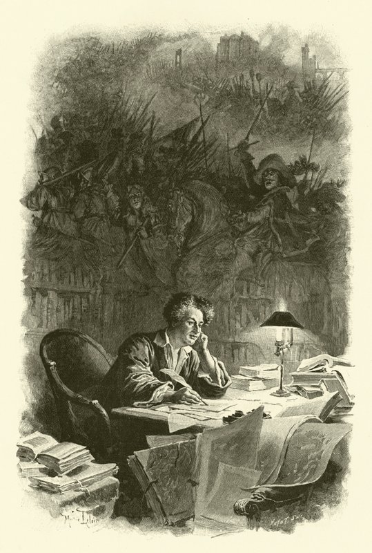 Ilustração para Os Três Mosqueteiros (gravura) de Maurice Leloir