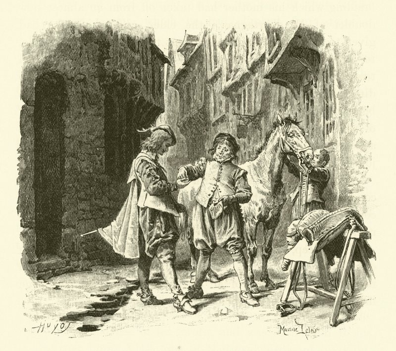 Ilustração para Os Três Mosqueteiros (gravura) de Maurice Leloir