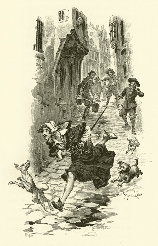 Ilustração para Os Três Mosqueteiros (gravura) de Maurice Leloir