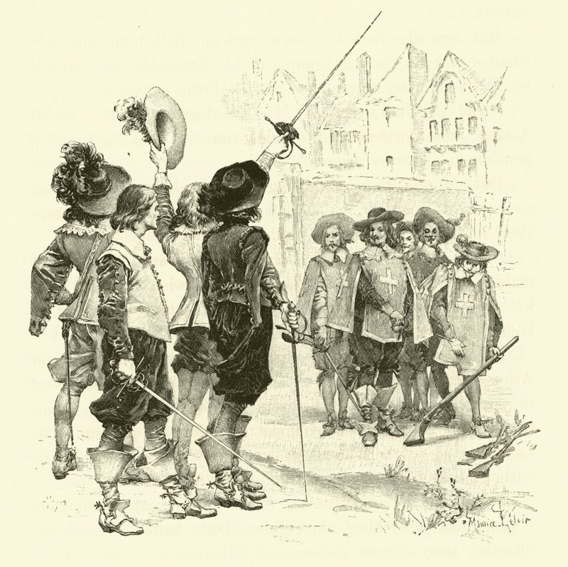 Ilustração para Os Três Mosqueteiros (gravura) de Maurice Leloir