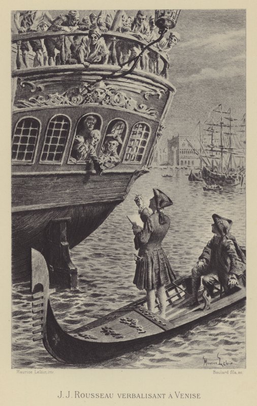 Jean-Jacques Rousseau em Veneza (gravura) de Maurice Leloir