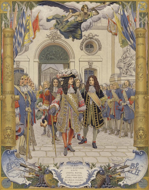 Rei Luís XIV e a abertura do LHotel Royal Des Invalides de Maurice Leloir