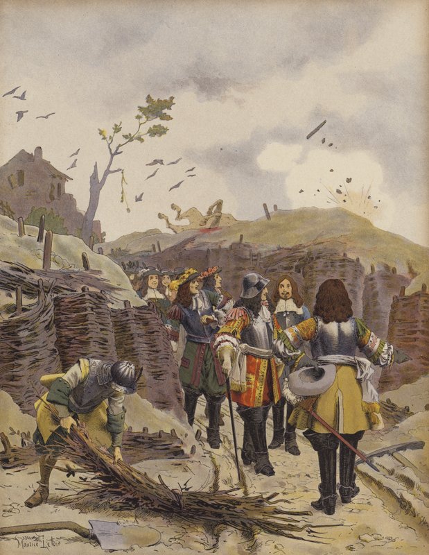 Rei Luís XIV visitando as trincheiras de Lille de Maurice Leloir