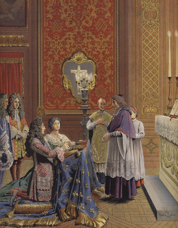 Casamento do rei Luís XIV e Madame de Maintenon de Maurice Leloir