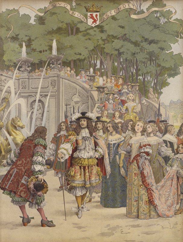 Nicolas Fouquet recebendo o rei Luís XIV em Vaux de Maurice Leloir