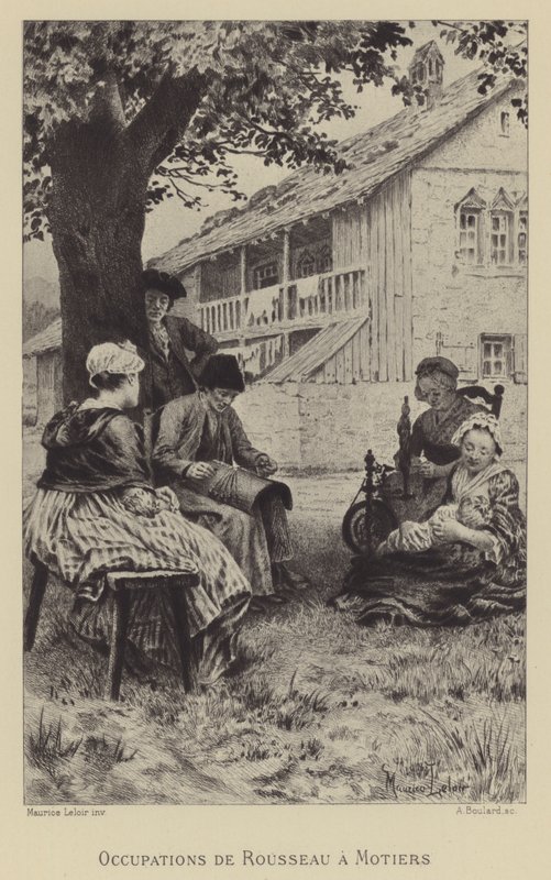 Ocupações de Rousseau em Motiers (gravura) de Maurice Leloir