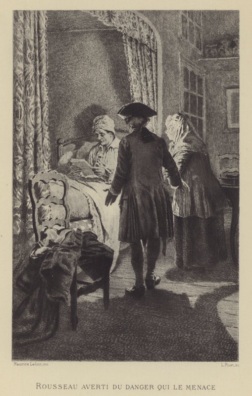 Rousseau alertou para o perigo que o ameaça (gravura) de Maurice Leloir