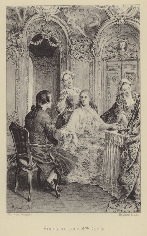 Rousseau visitando Madame Dupin (gravura) de Maurice Leloir
