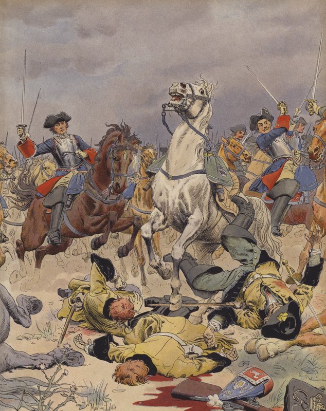 A Batalha de Malplaquet, última acusação da cavalaria francesa de Maurice Leloir