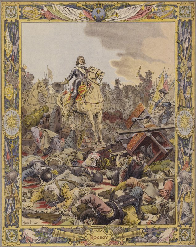 A Batalha de Rocroy, o duque DEnghien saudando o corpo de Le Comte De Fontaine de Maurice Leloir