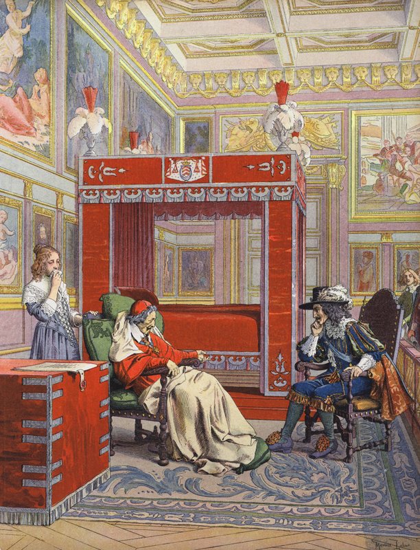 A última visita do rei Luís XIII a um Richelieu moribundo de Maurice Leloir
