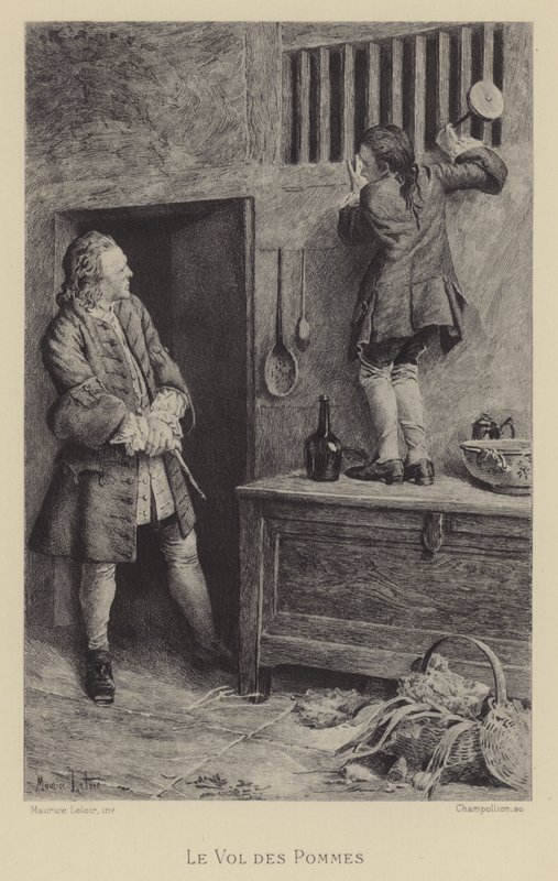 O roubo das maçãs (gravura) de Maurice Leloir