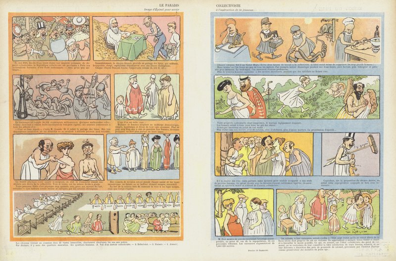 O paraíso coletivista. Ilustração para Le Rire de Maurice Radiguet