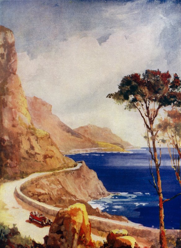 Victoria Drive, Cidade do Cabo, África do Sul (cor litho) de Maurice Randall