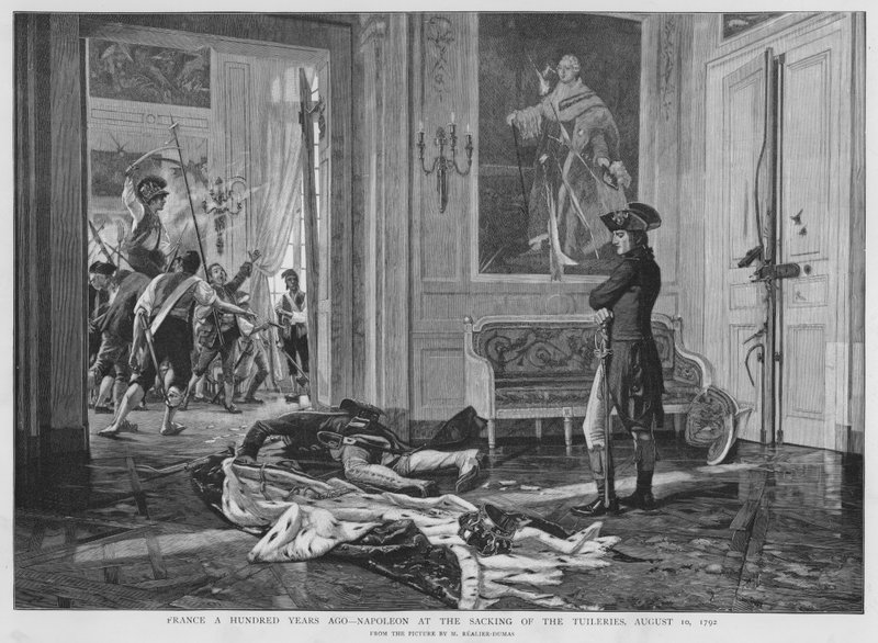 Napoleão no despedimento do Palais des Tuileries, Paris, Revolução Francesa de Maurice Realier Dumas