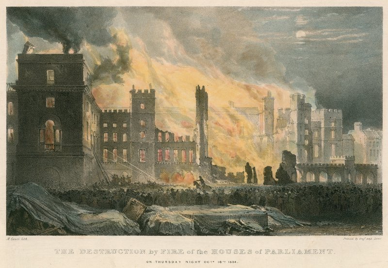 A destruição pelo fogo das Casas do Parlamento na noite de quinta-feira, 16 de outubro de 1834 de Maxim Gauci