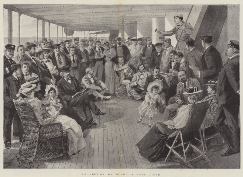 Um leilão a bordo de um Cape Liner de Melton Prior