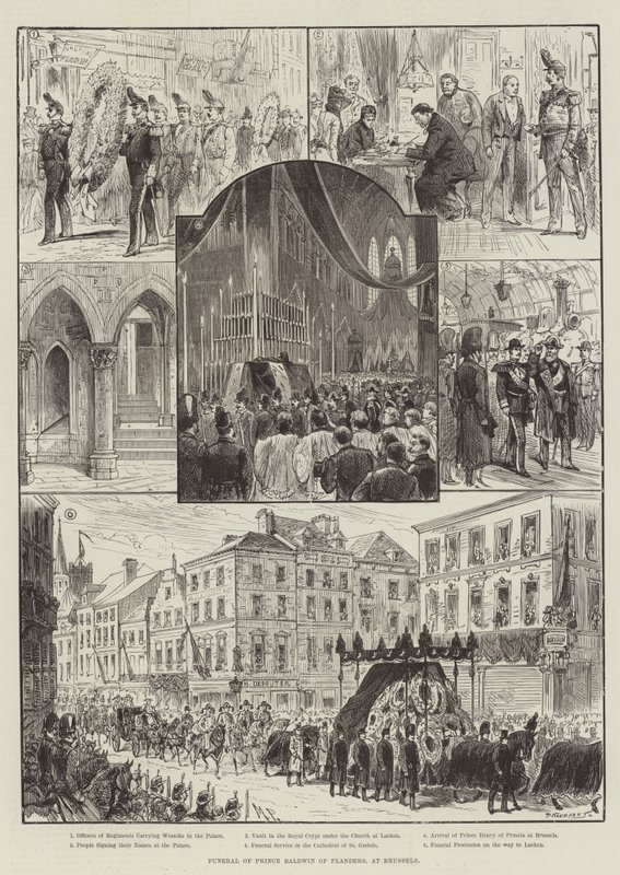 Funeral do Príncipe Baldwin da Flandres, em Bruxelas de Melton Prior