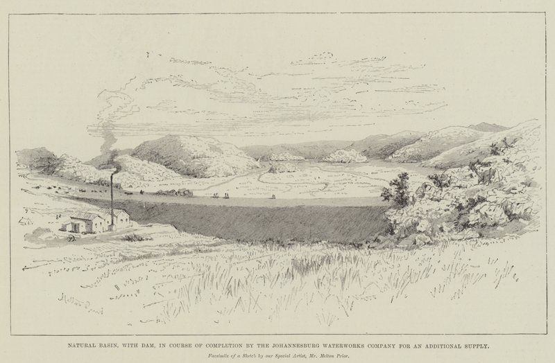 Bacia Natural, com Barragem, em Conclusão da Companhia de Água de Joanesburgo para um Fornecimento Adicional de Melton Prior