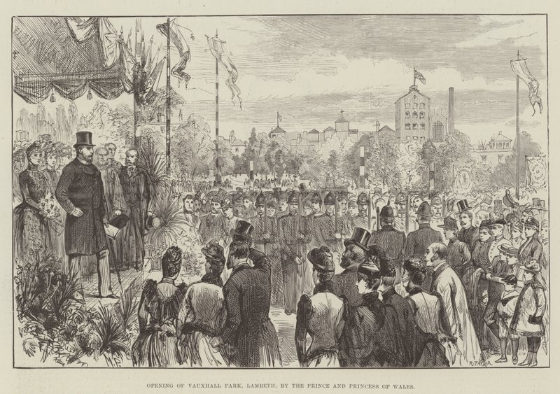 Abertura do Parque Vauxhall, Lambeth, pelo Príncipe e Princesa de Gales de Melton Prior