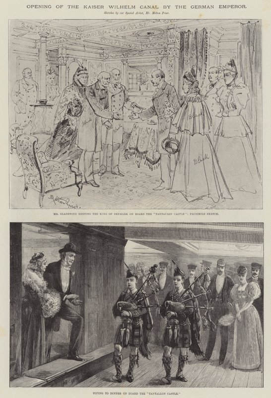 Abertura do Canal Kaiser Wilhelm pelo Imperador Alemão de Melton Prior
