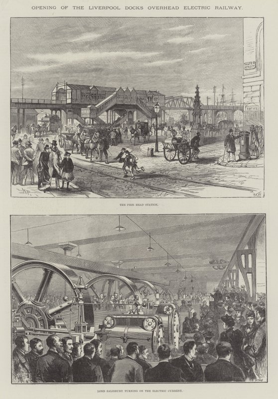 Abertura da Linha de Elétrica Aérea Liverpool Docks de Melton Prior