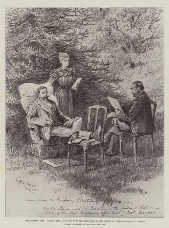 O Caso Dreyfus, Maitre Labori, com sua Esposa e Secretário, no Jardim do Professor Basch em Rennes de Melton Prior