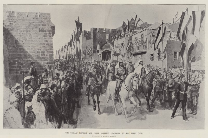 O imperador alemão e o pessoal que entra em Jerusalém pelo Portão de Jaffa de Melton Prior