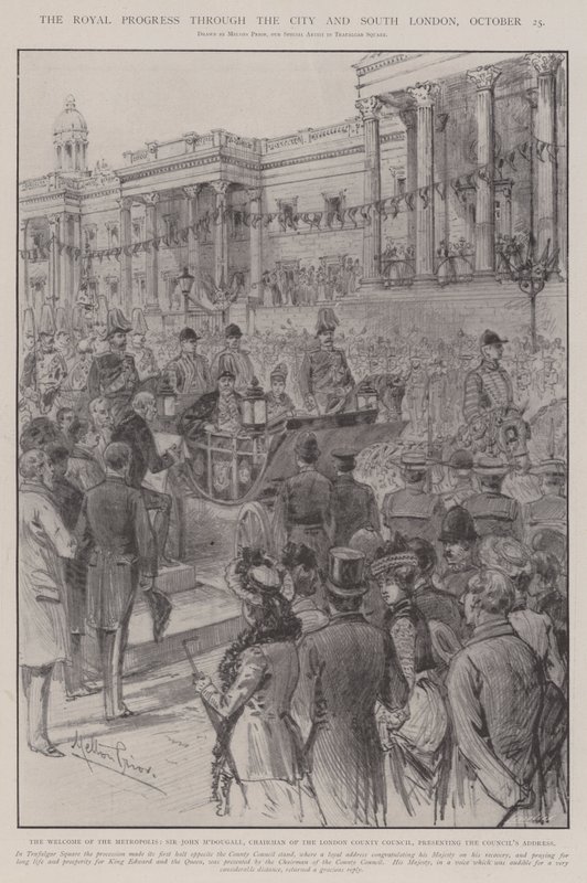 O progresso real através da cidade e do sul de Londres, 25 de outubro de Melton Prior