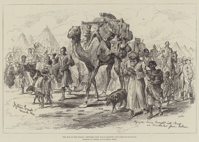 A Guerra no Sudão, Refugiados de Tokar levados para o Acampamento em Trinkitat de Melton Prior