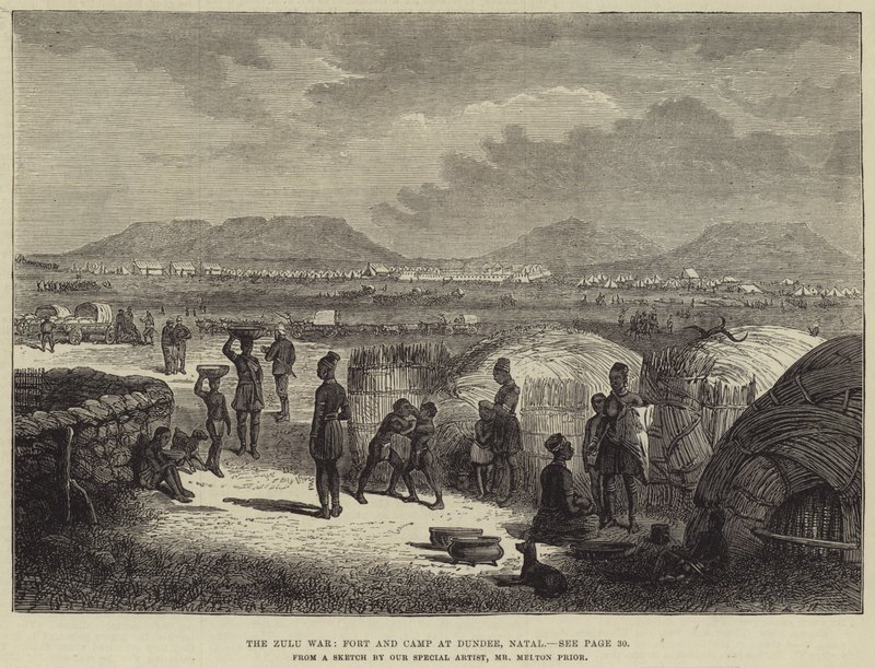 A Guerra Zulu, Forte e Acampamento em Dundee, Natal de Melton Prior