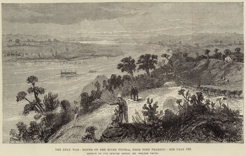 A Guerra Zulu, Foz do Rio Tugela, de Fort Pearson de Melton Prior